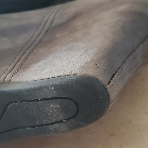 ASH LEATHER COVERED WEDGE ZIPPER BOOTIES WITH RABBIT FUR AND STUD DETAILING 40 - Picture 13 of 15